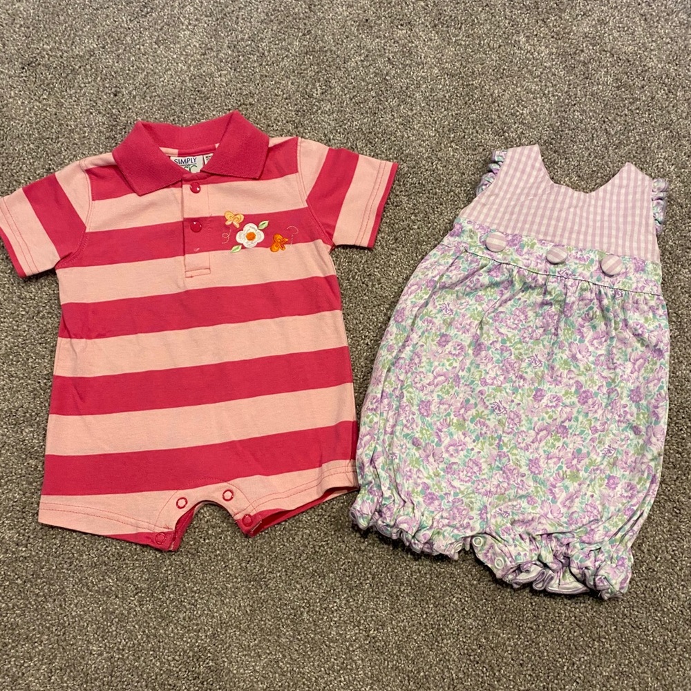2 Baby Girl Rompers